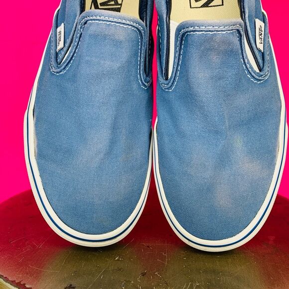 Vans Classic Blue Canvas Slip On Sneaker Sz 7.5 - Picture 8 of 8